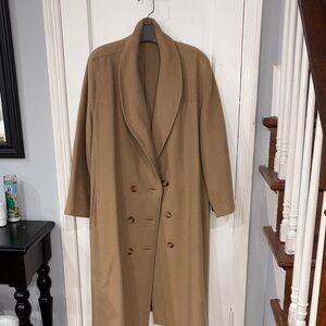 Double-Breasted Tan Overcoat
